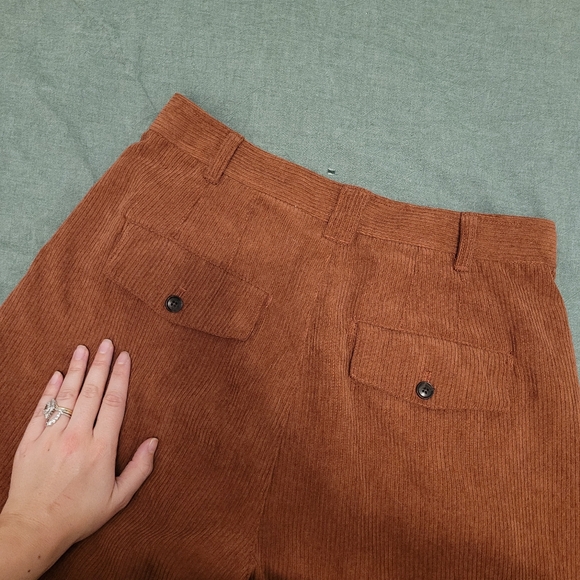 EUC Madewell burnt orange courderoy pleated slacks size 8 - Picture 7 of 10